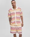Mode Of One Men's Short-sleeve Gradient Zig-zag Sweater Top, Exclusively At Macy's