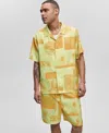 Mode Of One Men's Short-sleeve Photoreal Collage Camp Collar Shirt, Exclusively At Macy's