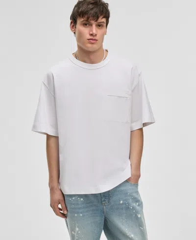 Mode Of One Men's Short-sleeve Relaxed-fit Mixed Media T-shirt, Exclusively At Macy's In Bright White
