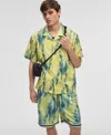Mode Of One Mens Aura Relaxed Fit Printed Button Down Camp Shirt Regular Fit Printed 7 Mesh Shorts Exclusively A In Lemon Sun