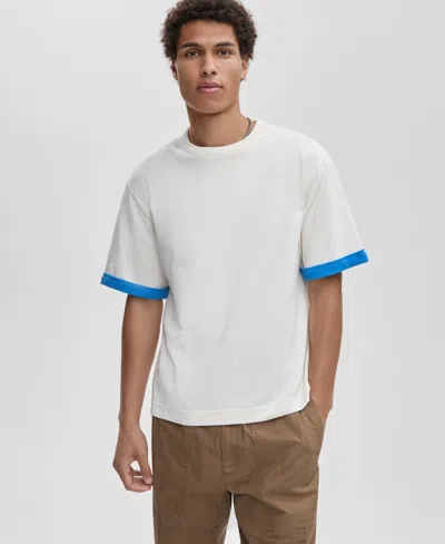 Mode Of One Men's Short-sleeve Reverse-sleeve Cotton T-shirt, Macy's Exclusive In Neutral