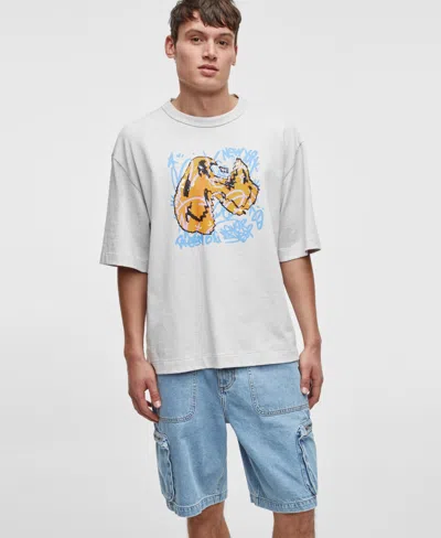 Mode Of One Men's Short-sleeve Smile T-shirt, Exclusively At Macy's In Heather Grey