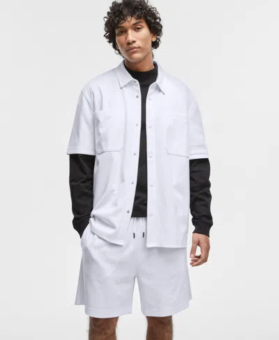 Mode Of One Men's Short-sleeve Snap-front Shirt, Exclusively At Macy's In Bright White