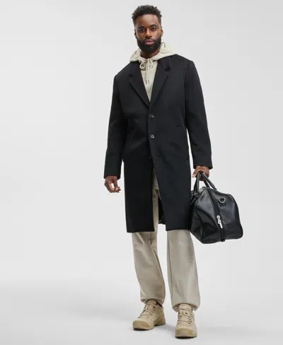 Mode Of One Men's Single-breasted Top Coat, Macy's Exclusive In Black