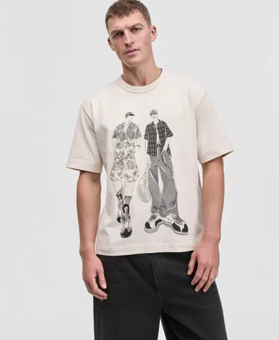 Mode Of One Men's Sketch Graphic Relaxed-fit T-shirt, Macy's Exclusive In Neutral