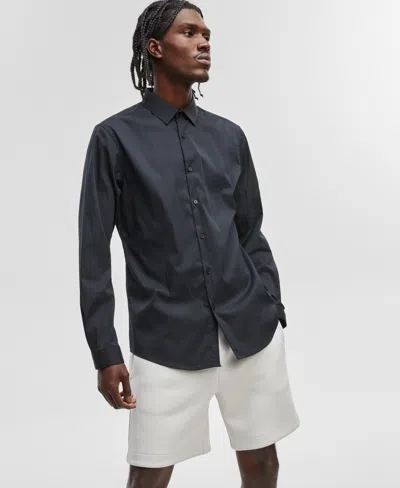 Mode Of One Men's Slim-fit Button-down Sport Shirt, Created For Macy's In Deep Black