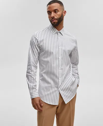 Mode Of One Men's Slim-fit Button-down Sport Shirt, Created For Macy's In Nocturnal Sky Stripes