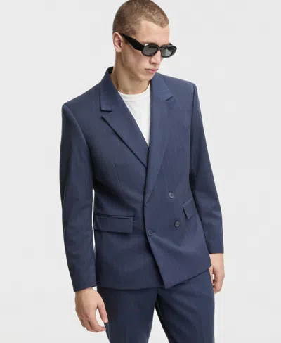 Mode Of One Men's Slim-fit Double-breasted Pinstripe Blazer, Macy's Exclusive In Multi