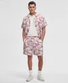 Mode Of One Men's Squared Up Relaxed-fit Geo-print 6-1/2" Shiny Twill Shorts, Exclusively At Macy's In Softvanilla