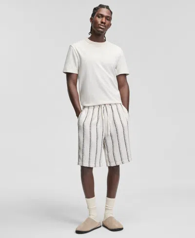 Mode Of One Men's Striped Relaxed 9" Pull-on Shorts, Macy's Exclusive In White