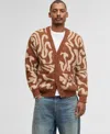 Mode Of One Men's Swirl V-neck Cardigan, Macy's Exclusive In Brown