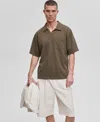 Mode Of One Men's Textured Knit Polo Shirt, Exclusively At Macy's In Green