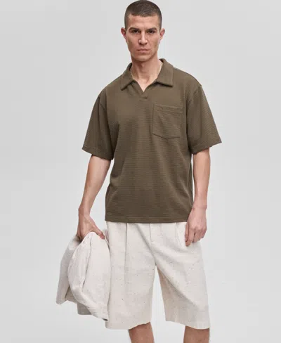 Mode Of One Men's Textured Knit Polo Shirt, Exclusively At Macy's