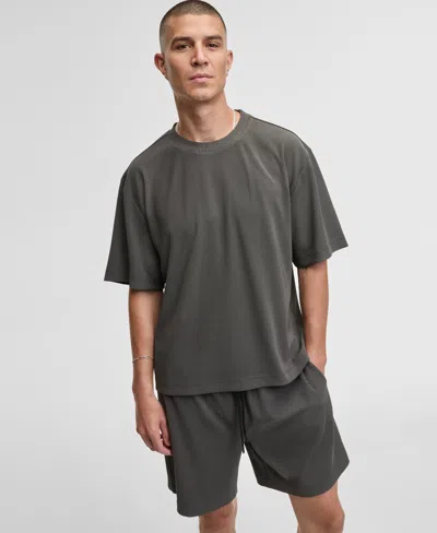 Mode Of One Men's Textured Knit Short-sleeve T-shirt, Macy's Exclusive In Gray