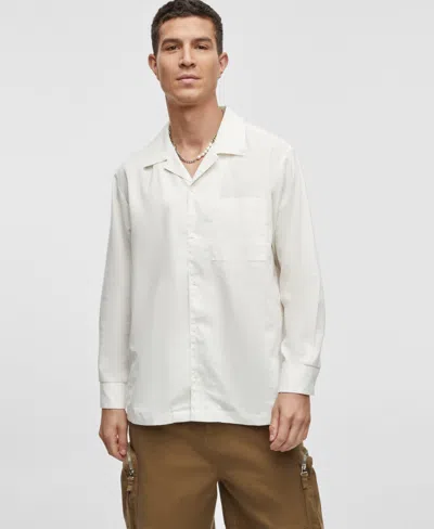Mode Of One Men's Textured Long-sleeve Button-front Shirt, Exclusively At Macy's In Neo Natural