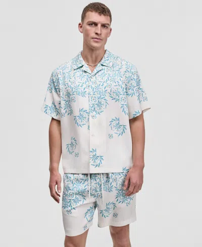 Mode Of One Men's Tropical Kaleidoscope Relaxed-fit Camp Shirt, Macy's Exclusive In Blue