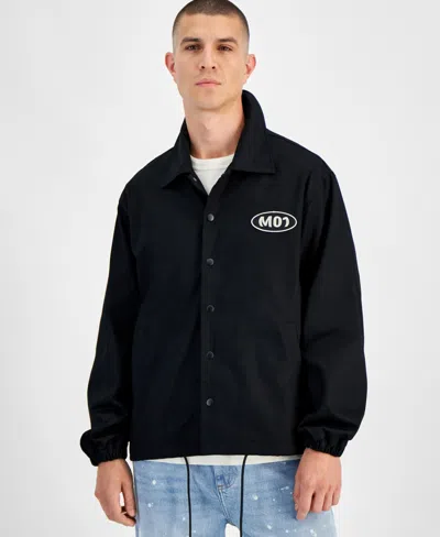 Mode Of One Men's Twill Coaches Jacket, Created For Macy's In Deep Black