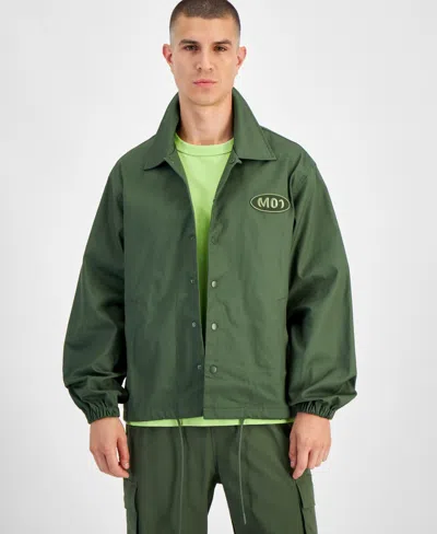 Mode Of One Men's Twill Coaches Jacket, Created For Macy's In Wild Ivy