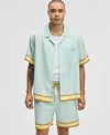 Mode Of One Men's Twill Contrast-trim Relaxed-fit Camp Shirt, Exclusively At Macy's In Delicate B