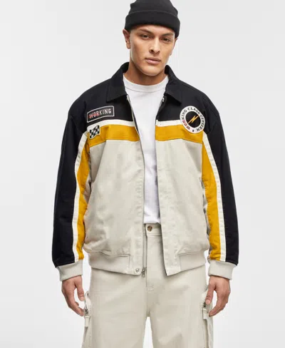 Mode Of One Men's Twill Racer Jacket, Exclusively At Macy's In Dark Ecru