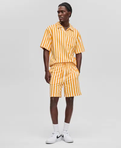 Mode Of One Men's Vertical Stripe Terry Shorts, Exclusively At Macy's