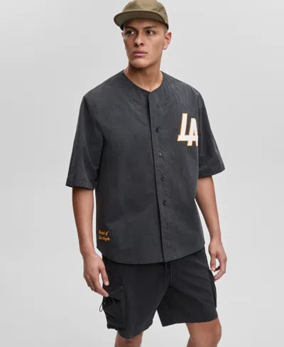 Mode Of One Men's Washed Crinkle Baseball Jersey, Exclusively At Macy's