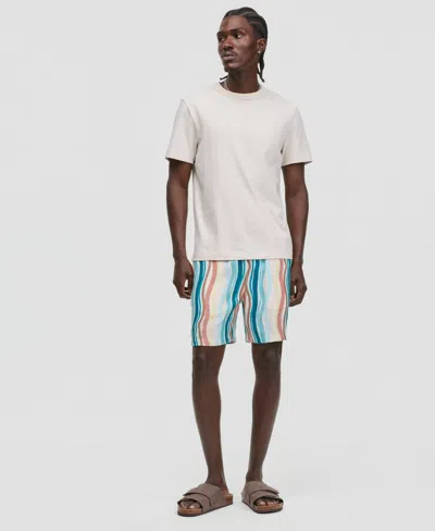 Mode Of One Men's Wave Stripe 6.5" Drawstring Shorts, Macy's Exclusive In Multi