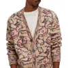 Mode Of One Mens Abstract Print Button-down Cardigan Sweater In Multi
