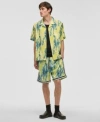Mode Of One Mens Aura Relaxed Fit Printed Button Down Camp Shirt Regular Fit Printed 7 Mesh Shorts Exclusively A In Lemon Sun