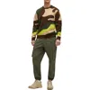 Mode Of One Mens Camouflage Knit Crewneck Sweater In Multi