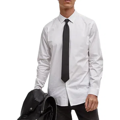 Mode Of One Mens Collar Cotton Stretch Button-down Shirt In White