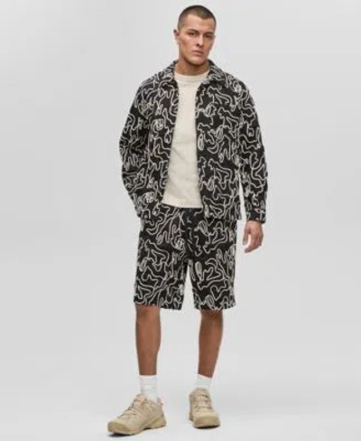 Mode Of One Mens Floral Embroidered Shacket Shorts Exclusively At Macys In Gray