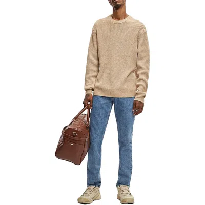 MODE OF ONE MENS KNIT CABLE KNIT CREWNECK SWEATER