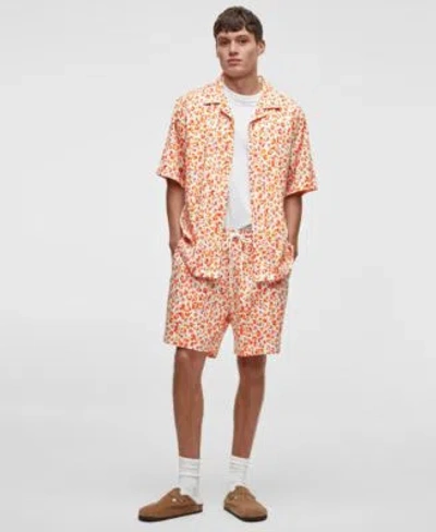 Mode Of One Men's Leopard Spots Short-sleeve Button-front Camp Shirt, Exclusively At Macy's In Soft Vanilla