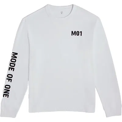 Mode Of One Mens Logo Cotton Graphic T-shirt In White
