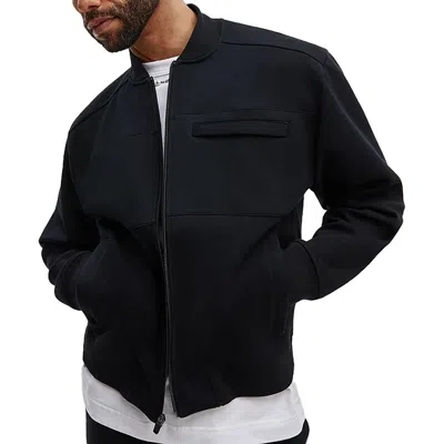 Mode Of One Mens Pocket Polyester Fleece Jacket In Black