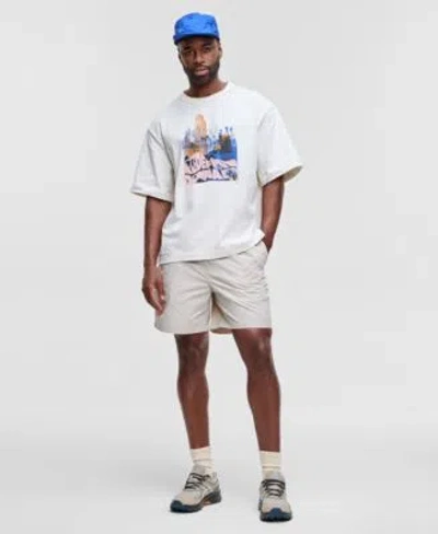 Mode Of One Mens Redefine Ordinary Relaxed Fit Graphic T Shirt Solid Ripstop Shorts Exclusively At Macys In Dark Ecru
