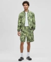 Mode Of One Mens Regular Fit T Shirt Abstracted Floral Regular Fit Printed Bomber Jacket Abstracted Floral Regul In Green