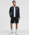 Mode Of One Mens Relaxed Fit Contrast Paneled Full Zip Tricot Track Jacket Regular Fit Contrast Paneled 7 Tricot In Deep Black