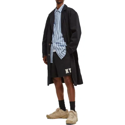 Mode Of One Mens Relaxed Polyester Trench Coat In Black