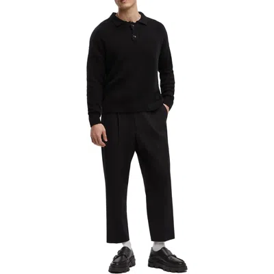 Mode Of One Mens Ribbed Knit Pullover Sweater In Black