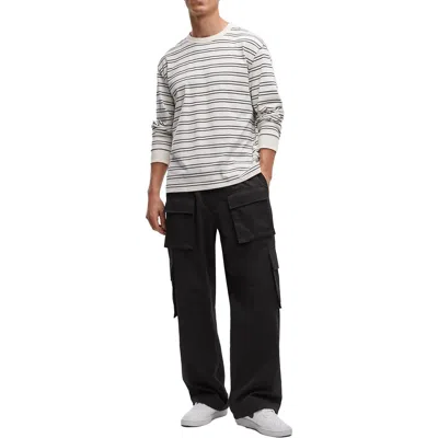 Mode Of One Mens Striped Cotton Henley Shirt In Multi