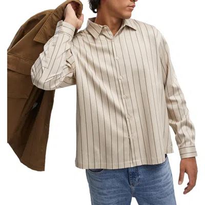 Mode Of One Mens Striped Lyocell Button-down Shirt In Multi