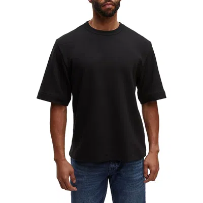 Mode Of One Mens Textured Cotton Stretch T-shirt In Black