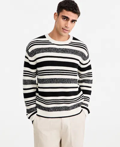 Mode Of One Women's Graphic Boxy-fit Crewneck Sweater, Macy's Exclusive In Multi