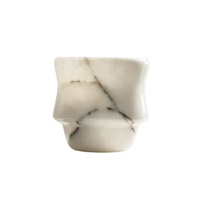 Modeditions White Stacking Afyon Lilac Marble Tumbler · Handcrafted Marble Glass In Neutral