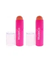 Modelco Women's 0.176oz Nude Peach Glow Stick 3-in-1 - Pack Of 2