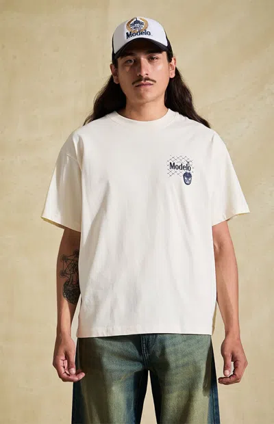 Modelo Men's Mascara Lunchador T-shirt In Cream