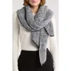 Modena Herringbone Asymmetric Scarf In Gray