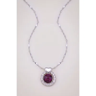 Modenaire Amethyst Round Heart Accent Pendant Necklace In Multi